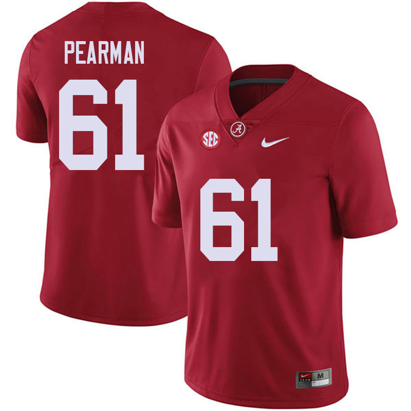 Alabama Crimson Tide Men's Alex Pearman #61 Red NCAA Nike Authentic Stitched 2018 College Football Jersey JQ16T34KU